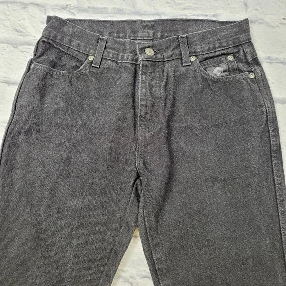 Harley Davidson Black 100% Cotton Bootcut Jeans size 4 Long - Picture 12 of 16